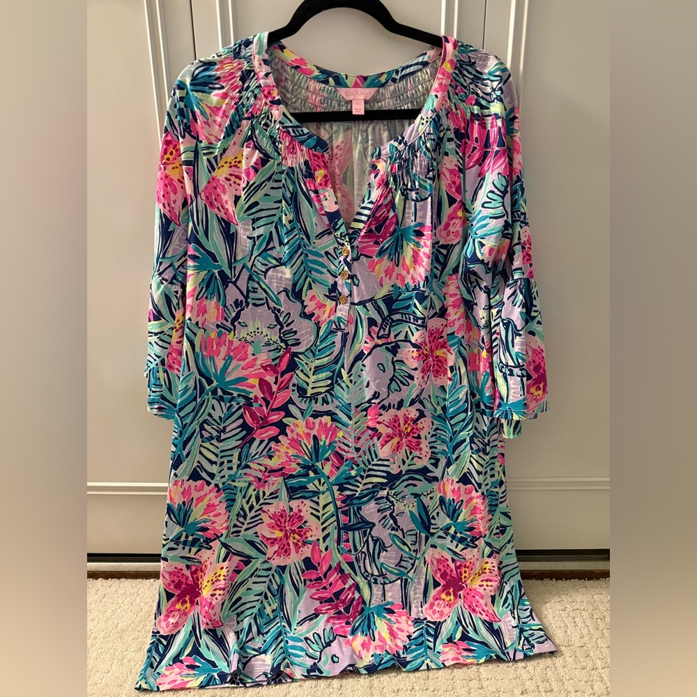 LILLY PULITZER Teigen Tunic Dress SLATHOUSE SOIREE Elephant